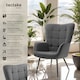 image 2 of Armchair Hygge - padded, armrests and ergonomic backrest, 150 kg load capacity | Grey | Fine cord anthracite/black | One Size | 1