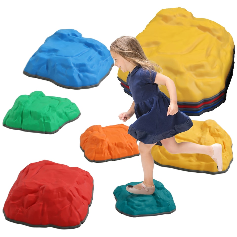 image 1 of AIYAPLAY Balance Stepping Stones, 6 PCS River Stones for Kids Ages 3-8 Years