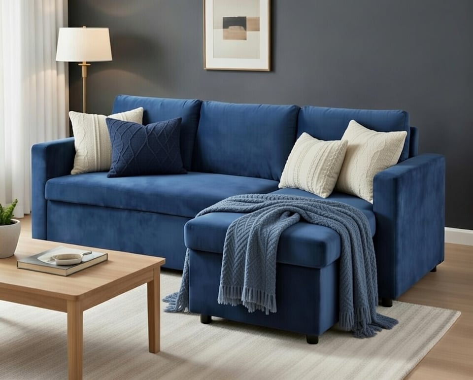 image 1 of The Tranquilo 3 Seater Sofa Bed in Black or Navy | Blue | One Size