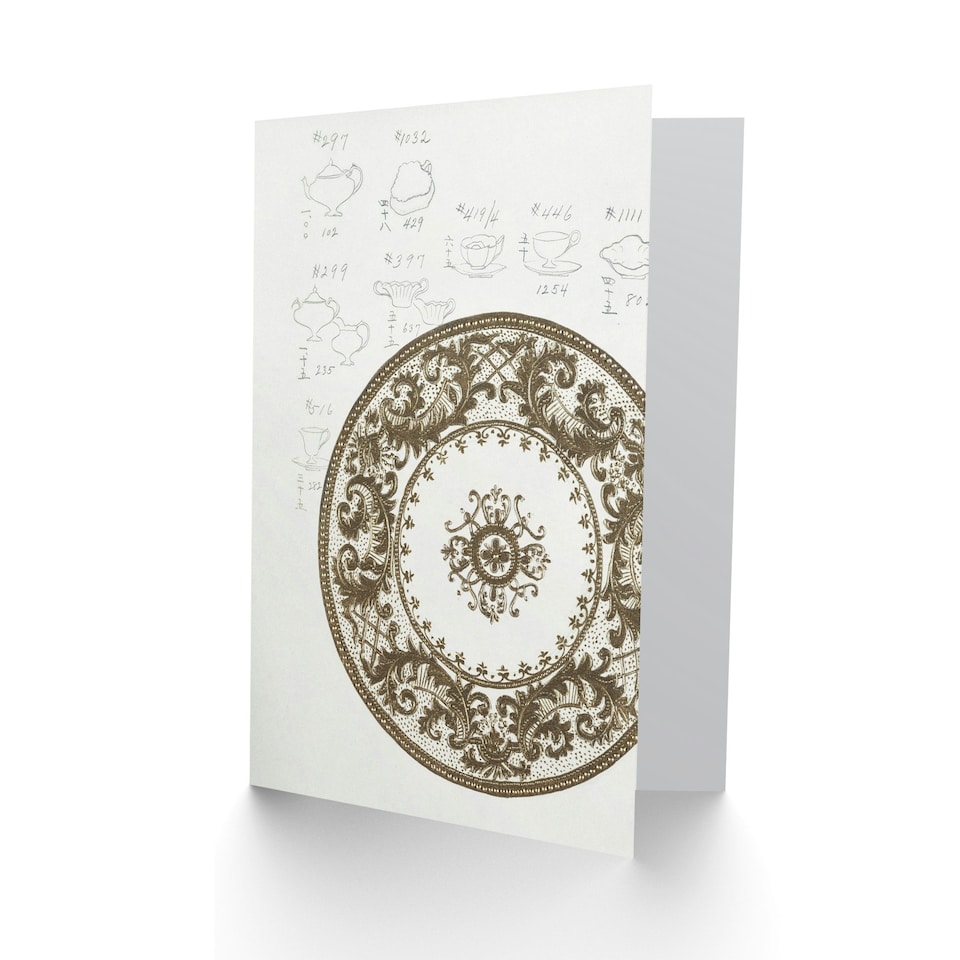 image 1 of Noritake Factory Japanese Art Card Vintage Filigree Design For Plate