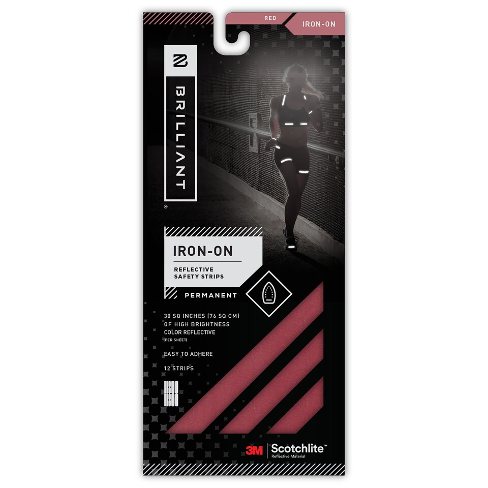 image 1 of Brilliant Reflective Iron Strips - Red