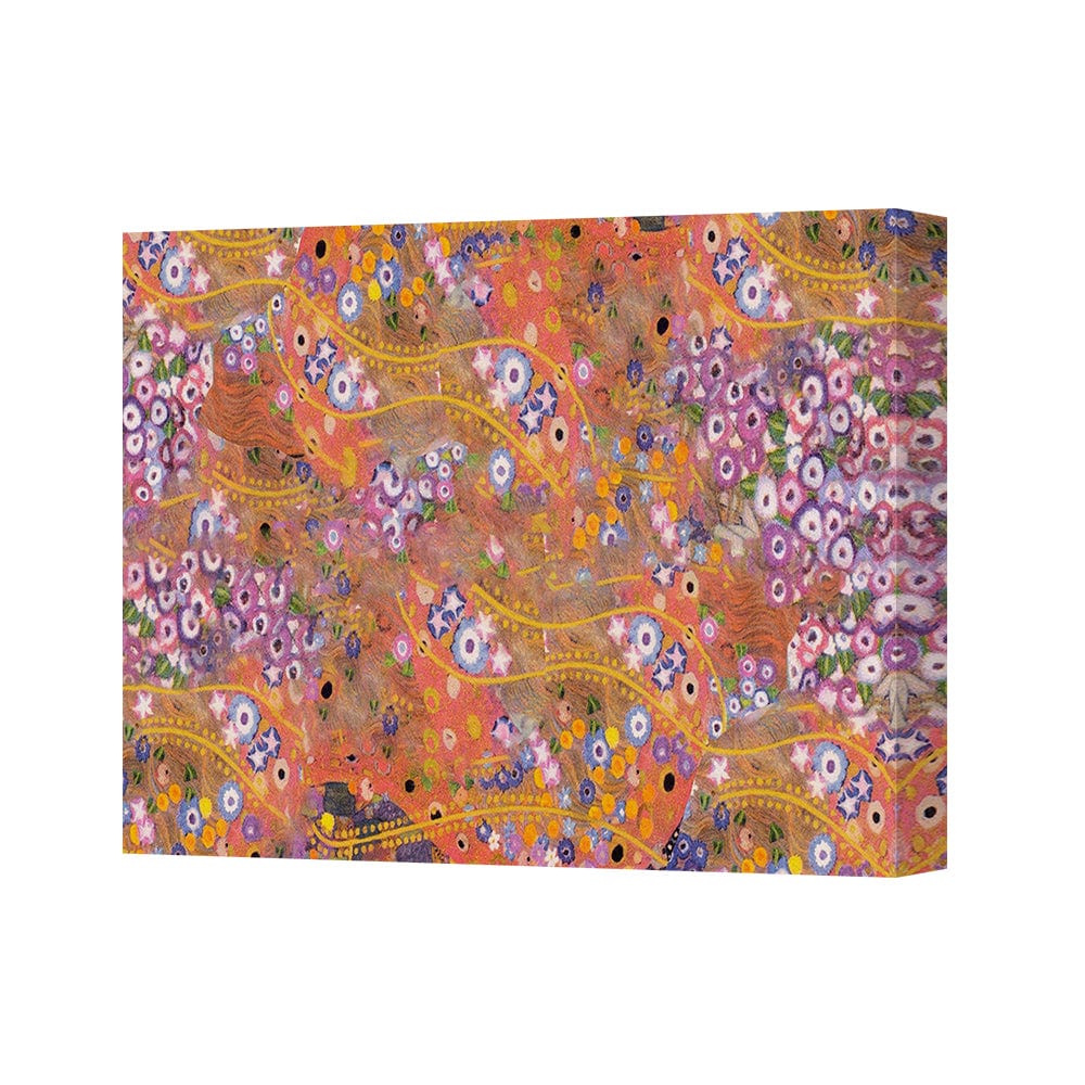 Vibrant Abstract Floral Canvas Art Print Pink Purple Orange Hues