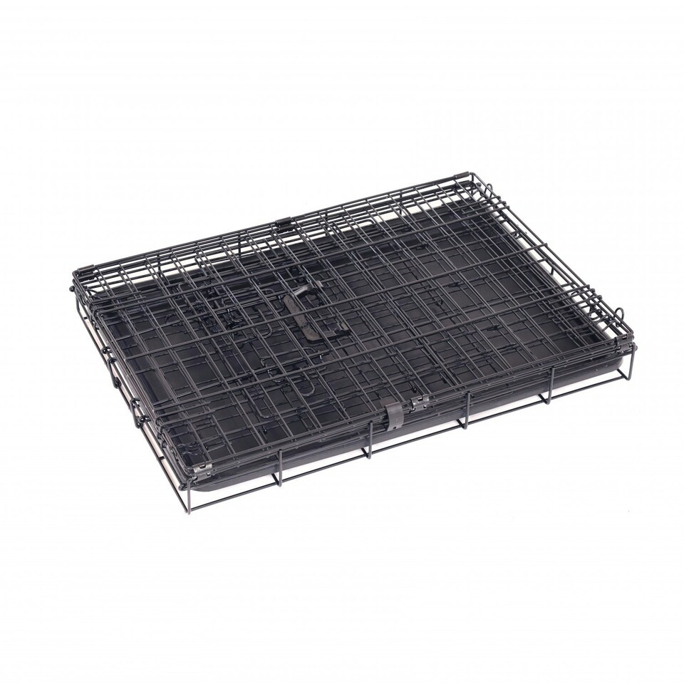 image 1 of Oypla 24" Folding Metal Dog Cage Puppy Transport Crate Pet Carrier