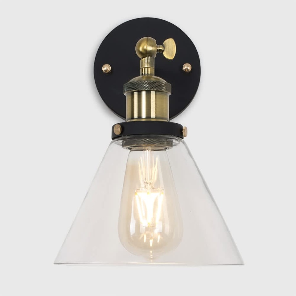 image 1 of ValueLights Norton Industrial Pair of Black Indoor Wall Lantern