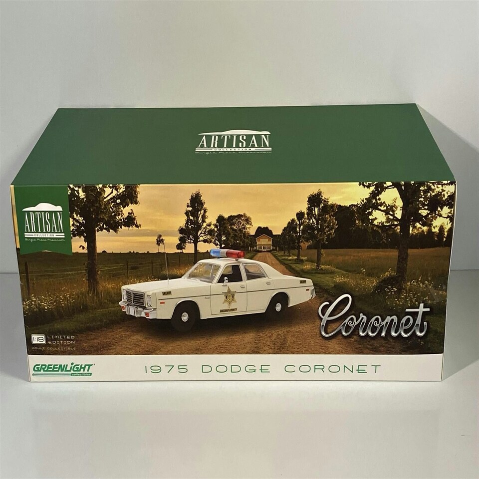 image 1 of Dukes of Hazzard 1975 Dodge Coronet Sheriff 1:18 Scale Greenlight 19092