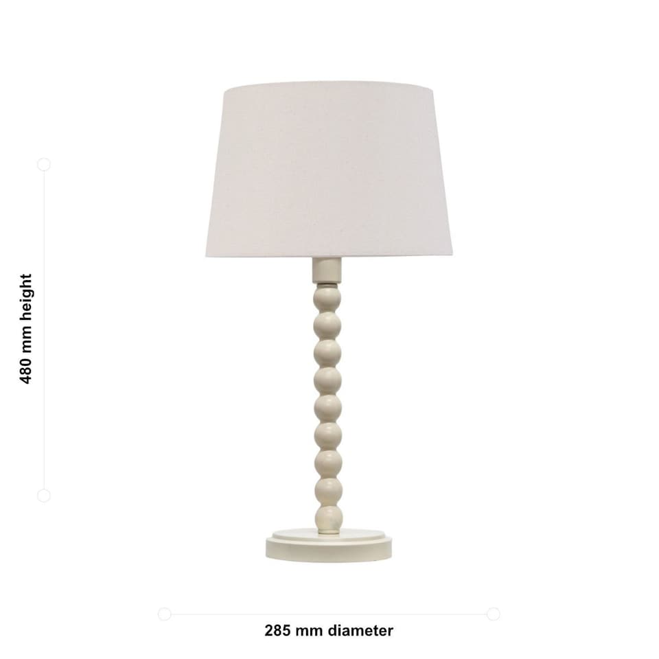 image 1 of Bobbin - Ivory Lamp with Natural Linen Shade