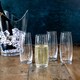 image 4 of Mikasa Champagne Flute Set Clear Stemless Crystal 266ml Set of 4