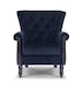 image 3 of Velvet Navy Blue Liana Accent Wingback Chair
