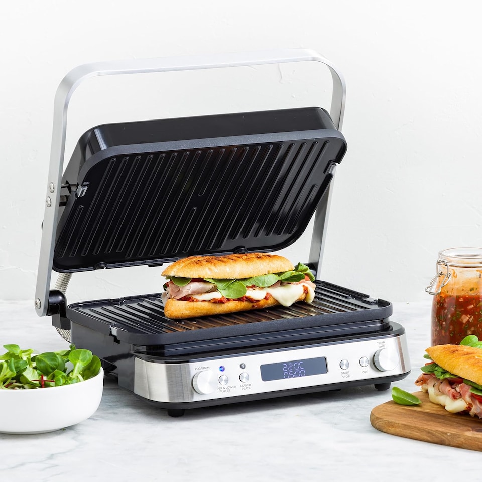 image 1 of Greenpan Bistro 6-in-1 Contact Grill and Griddle, PFAS-Free Non-Stick Ceramic