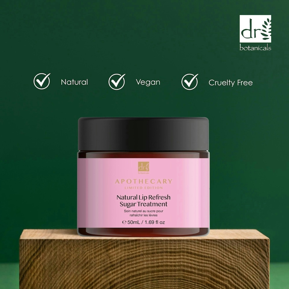 image 1 of Dr Botanicals Natural Lip Refresh Sugar Treatment 50ml Twin Value Savings Pack