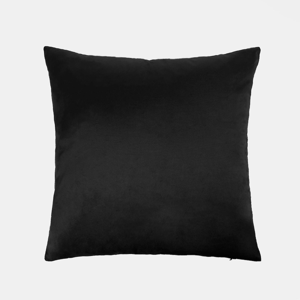 image 1 of OHS 2 x Soft Plain Matte Velvet Cushion Covers, 45x45cm - Black