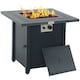 image 1 of Outsunny Square Propane Gas Fire Pit Table, 40000 BTU Rattan Smokeless Firepit Patio Heater with Lava Rocks and Lid, 71cm x 71cm x 62cm, Dark Grey