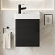 image 8 of Balterley Wall Hung Vanity Basin 400mm Charcoal & Matt Black Handle