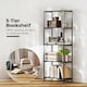 image 3 of HOMCOM 5-Tier Bookshelf, Industrial Bookcase, Floor Standing Book Shelf with Metal Frame, Open Display Shelving Unit for Living Room, Home Office and Bedroom, Dark Grey and Black | Black | Dark Grey and Black