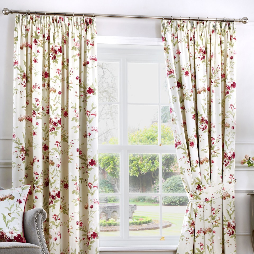 image 1 of Fusion Jeannie Pencil Pleat Curtains Red