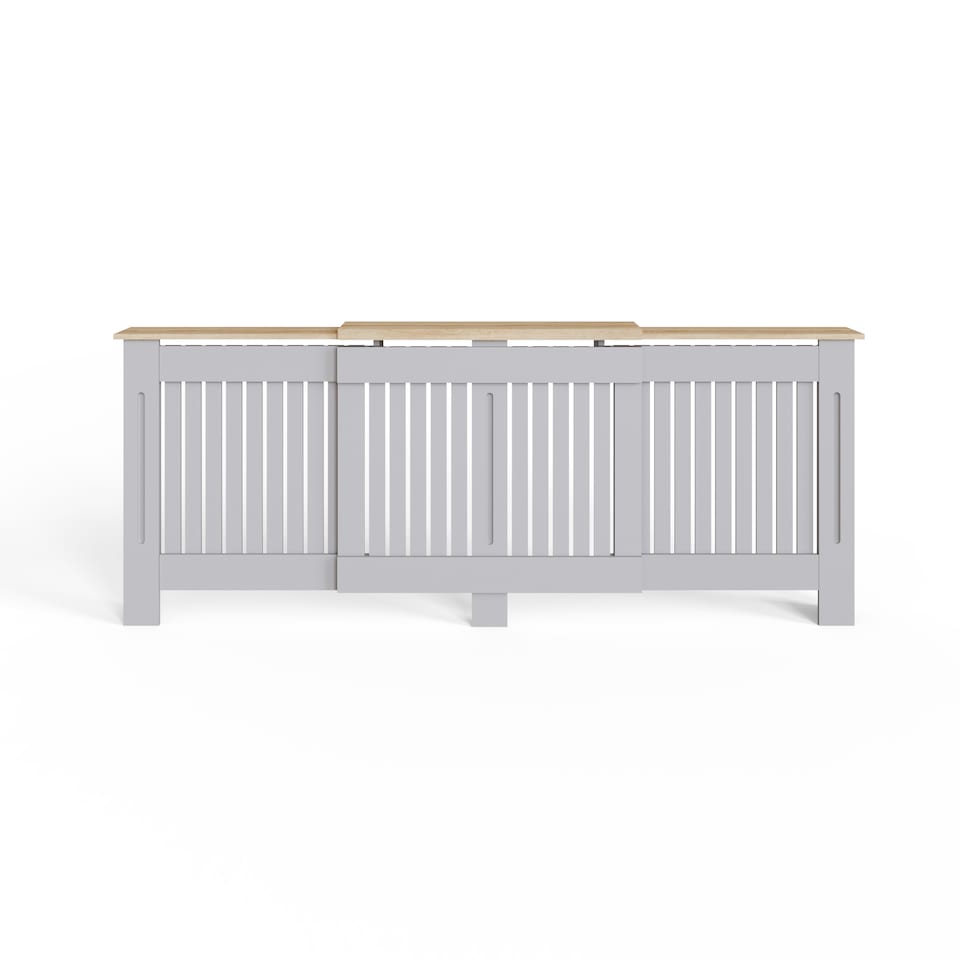 image 1 of Longslow Adjustable Radiator Cover | Grey | Grey