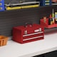 image 2 of DURHAND 2 Drawer Tool Chest, Lockable Metal Tool Box with Ball Bearing Runners, Portable Toolbox, 460mm x 240mm x 220mm, Red