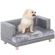 image 1 of PawHut Dog Sofa Pet Lounge Bed w/ Anti-slip Legs for Small-Sized Dogs - Grey