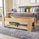 image 10 of Wooden Coffee Table With Lift Up Top Storage Area and Magazine Shelf | Brown