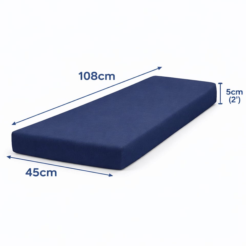 image 1 of House Of Home Navy Outdoor Bench Cushion 2 Seater 108cm