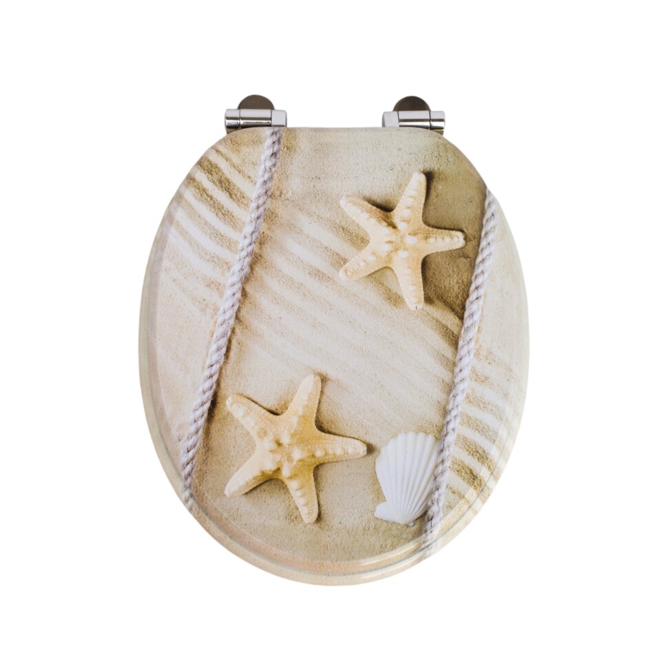 image 1 of RTS Starfish Sand Wood Soft Close Toilet Seat