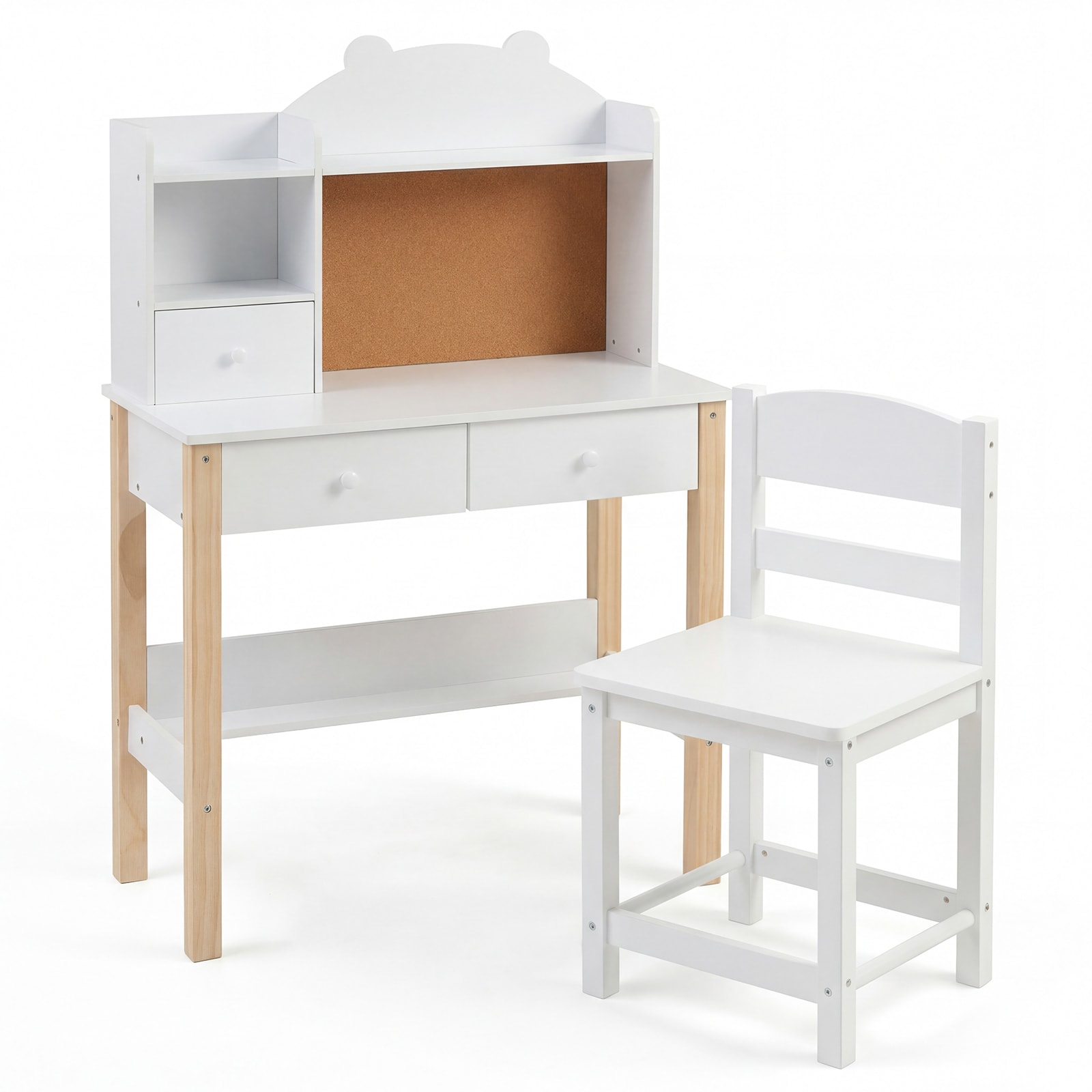 COSTWAY Wooden Kids Study Desk and Chair Set - Tesco Groceries