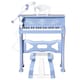 image 7 of HOMCOM 37 Keys Kids Piano Mini Electronic Keyboard Light Kids Musical Instrument Educational Game Children Grand Piano Toy Set with Stool and Microphone & Music Stand (Blue)