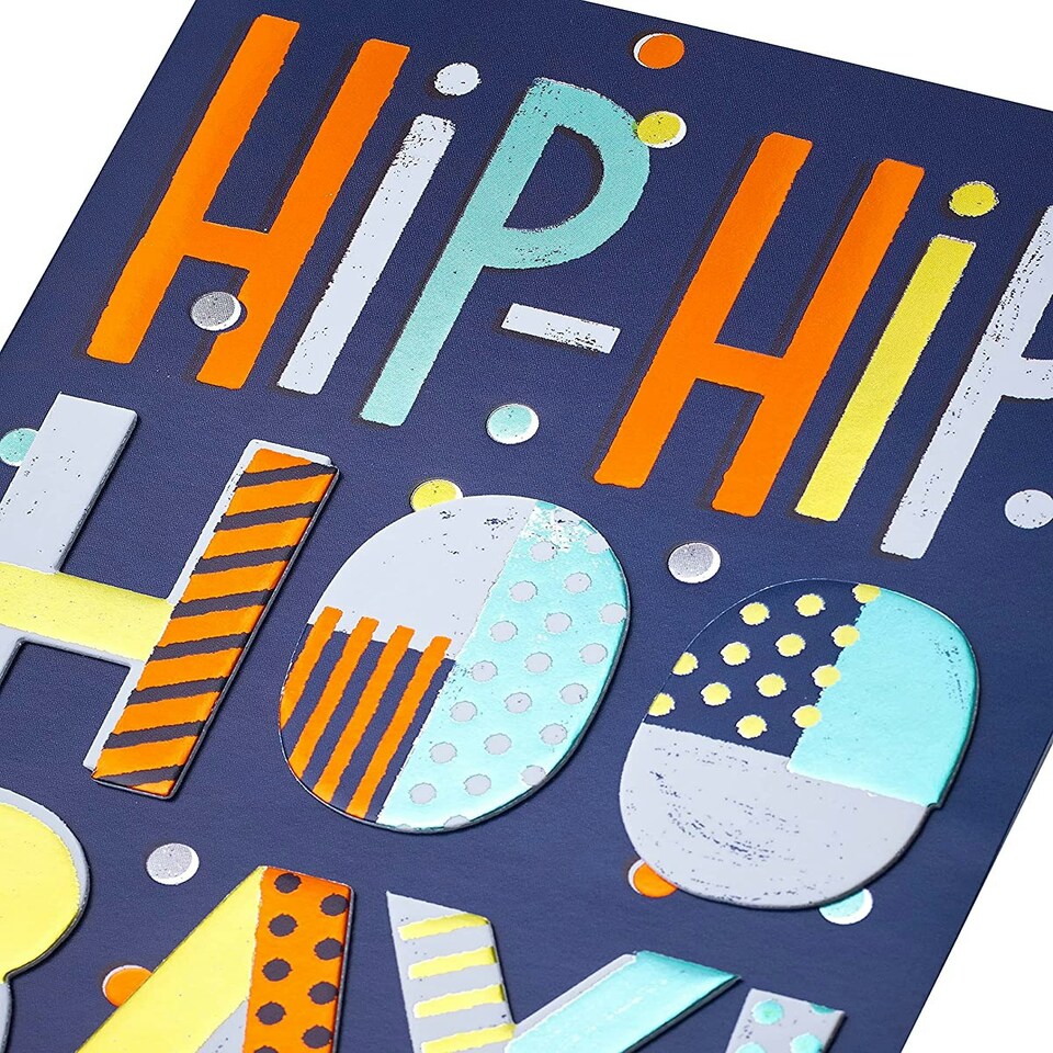 image 1 of Colourful Text Design Open Male Birthday Card