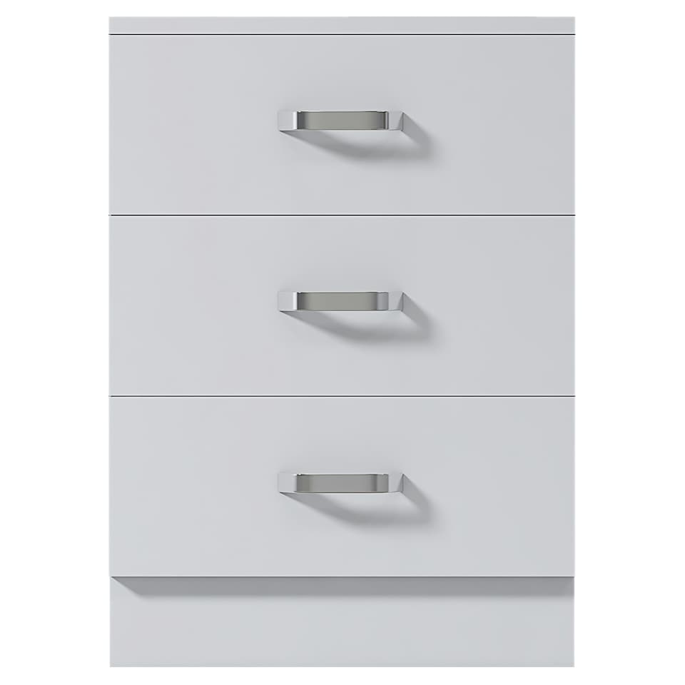 image 1 of FWStyle Tunis 3 Drawer Bedside Chest Matt White