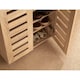 image 5 of Oslo 2 Door Wooden Shoe Storage Cabinet Rack Stand Cupboard Slatted Doors | Brown