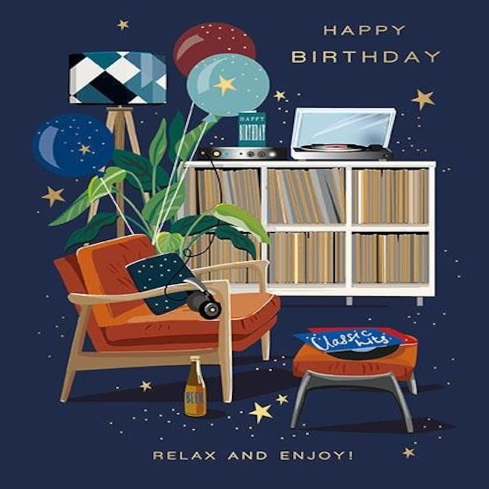 Words 'n' Wishes Traditional Open Birthday Card for a Male, Birthday Card for Male, Multi-Coloured 197 x 152 mm