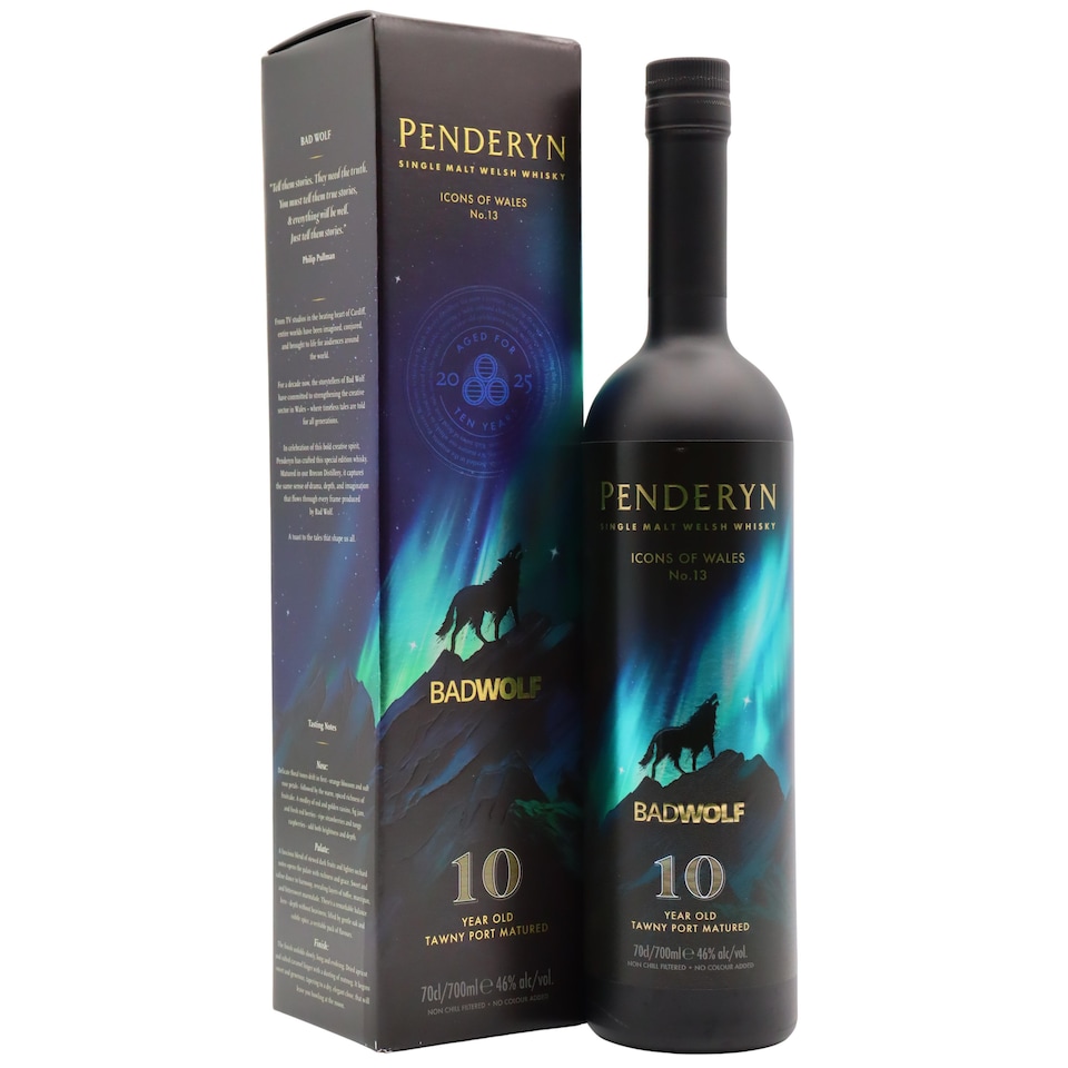 image 1 of Penderyn - Icons Of Wales No. 13 - Bad Wolf Single Malt Welsh 10 year old Whisky