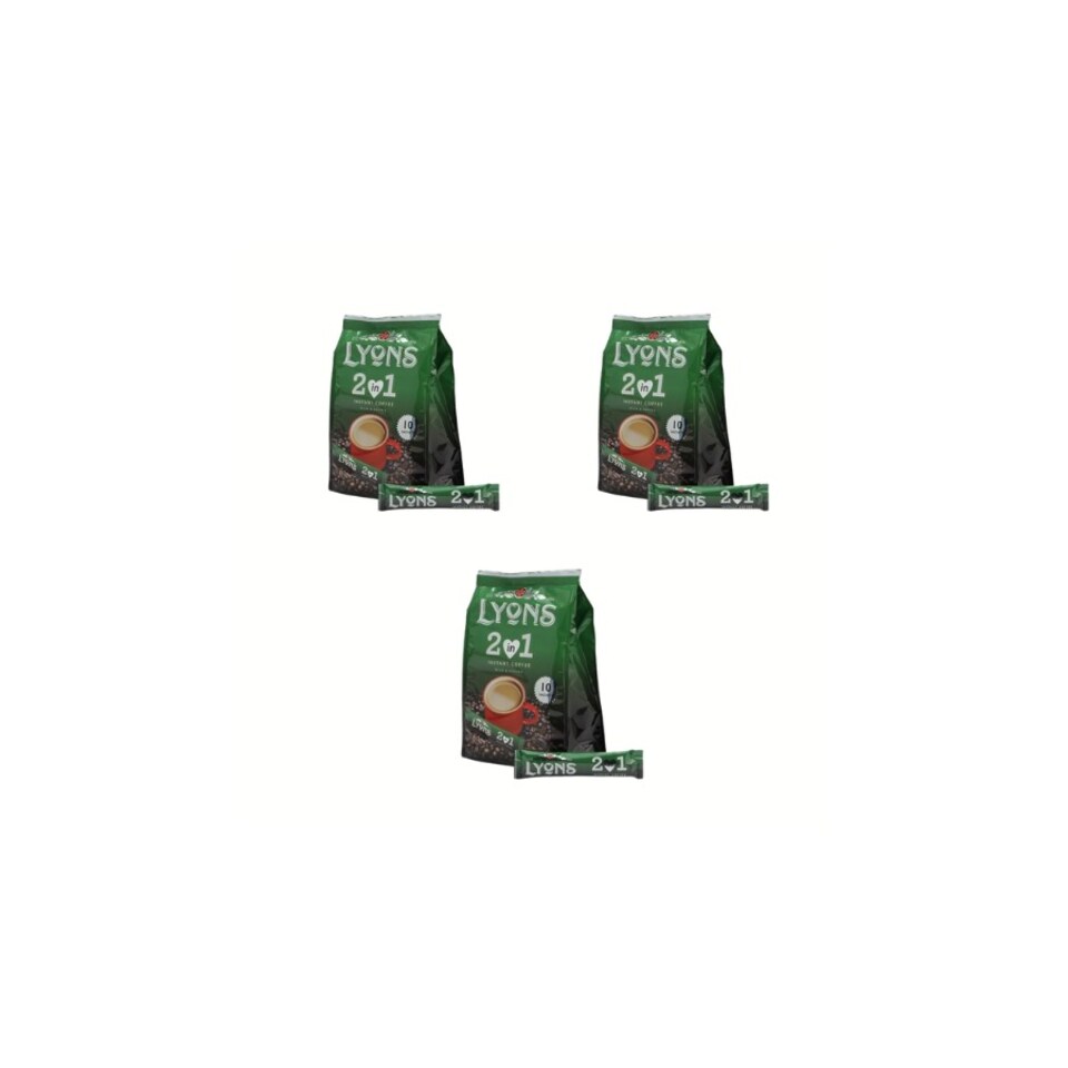 image 1 of Lyons Instant Coffee 2 in 1 10 Sachets 16g | Green | 6 - Green | Coffee | 6