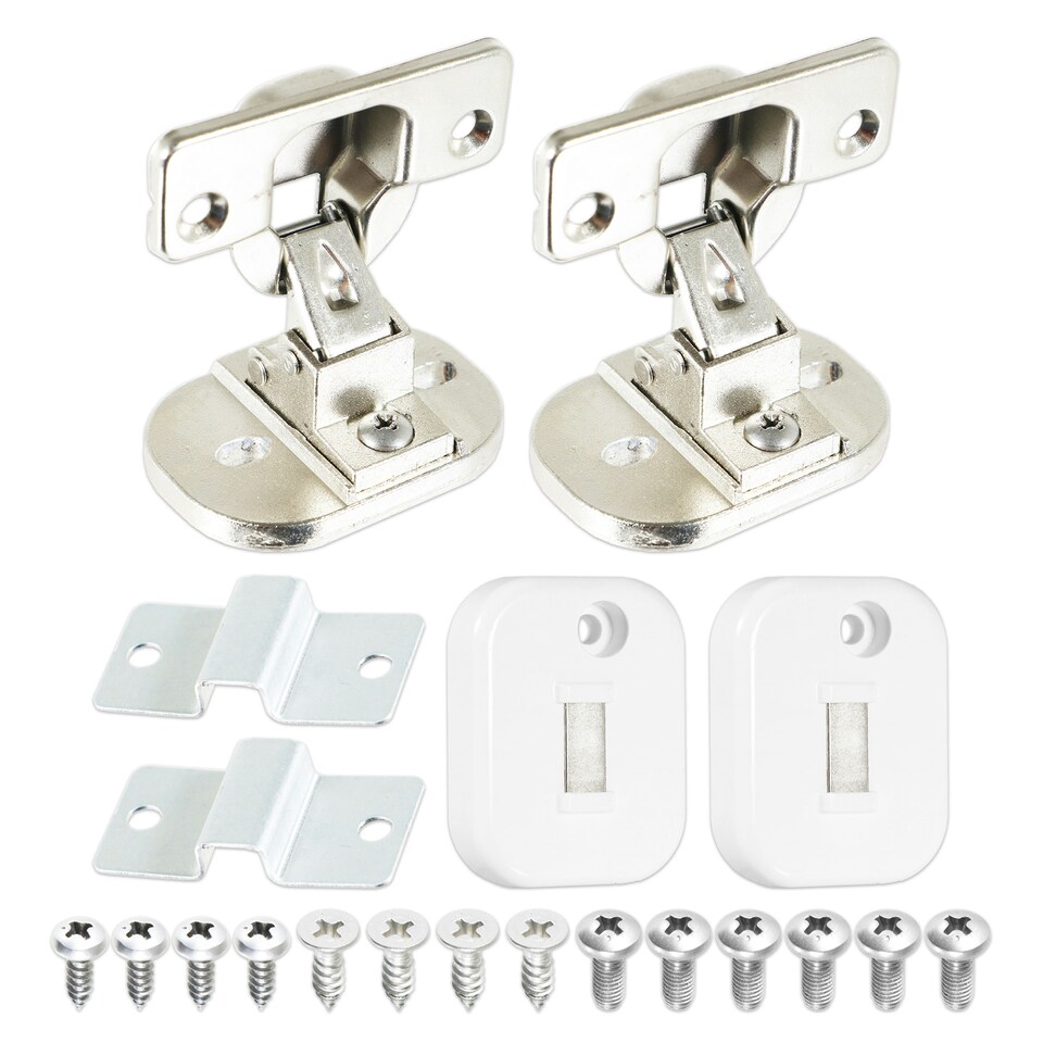 image 1 of SPARES2GO Integrated Door Hinge Magnetic Fixing Kit for Kenwood KIW814W23 KIW914W23 Washing Machine (20 Pieces) Chrome