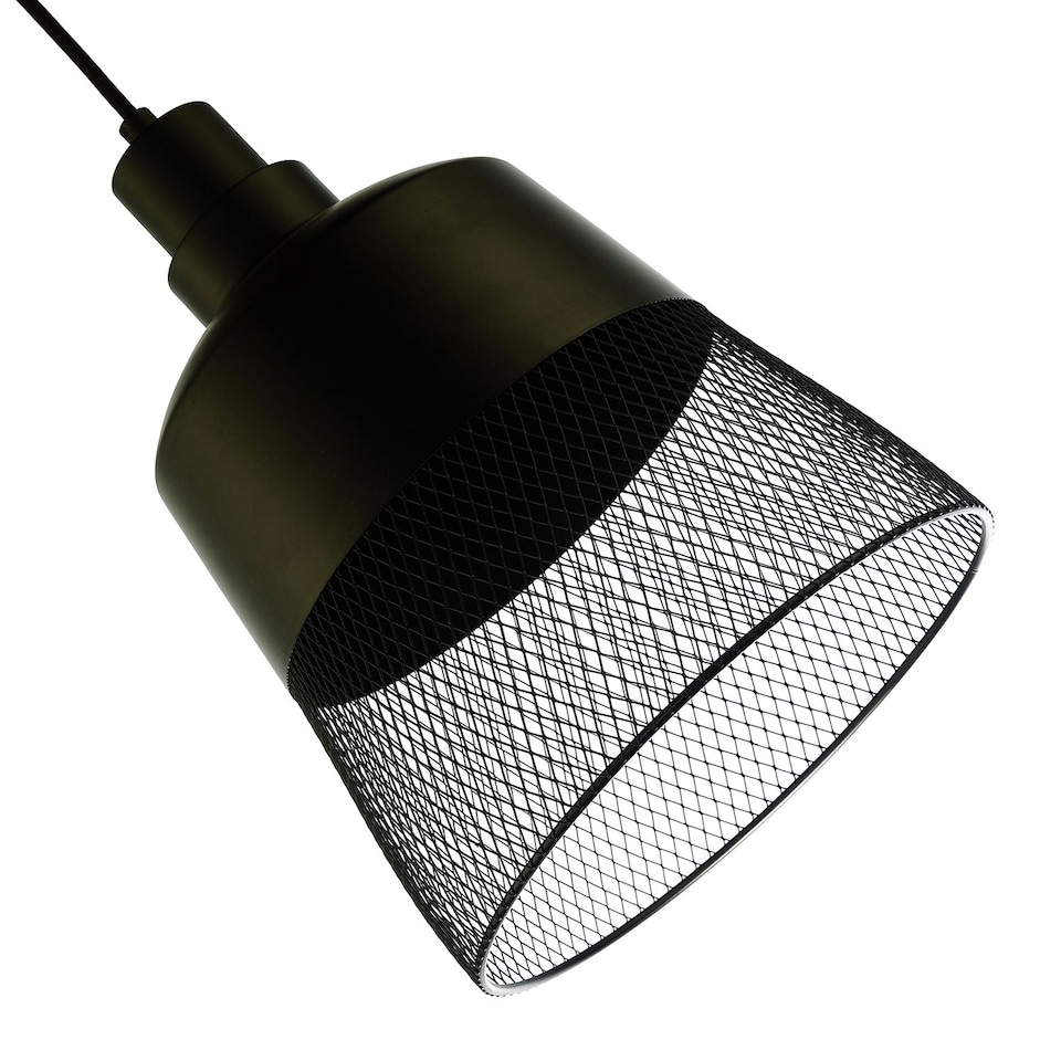 image 1 of Industrial Vintage Pendant Light Shade with Wire Mesh Grill Design | Black | Black | 1