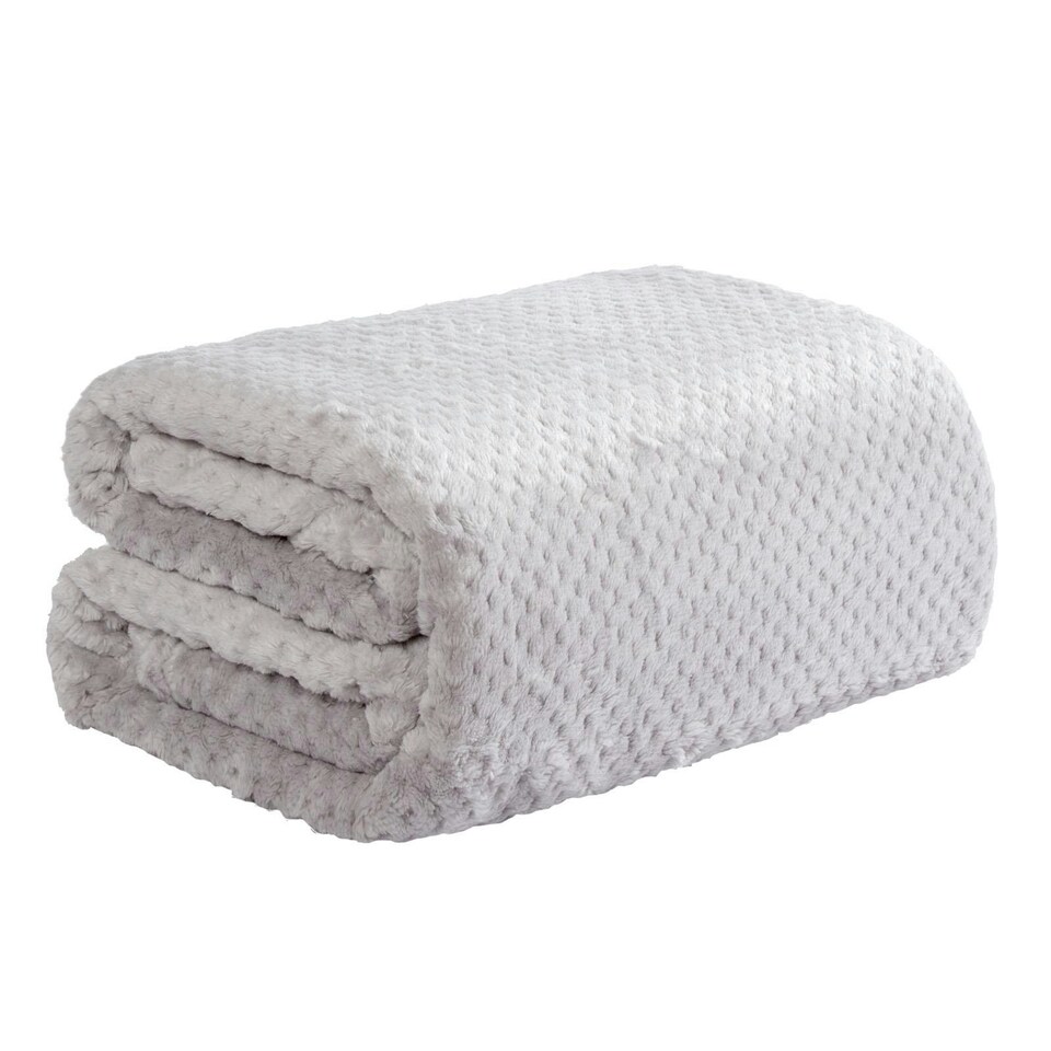 image 1 of OHS Luxury Waffle Mink Warm Blanket, 150x200cm - Silver