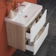 image 6 of AICA 600mm Wall-Hung White Bathroom Vanity Unit With Integrated Sink,2 Soft-Close Drawers for Storage