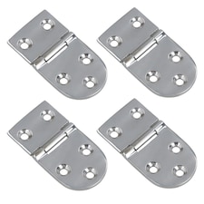 Polished Door Oval Hinge 4 Pack Stainless Steel 40mm x 75mm 316 Marine Cabin