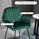 image 3 of HOMCOM Modern Accent Chair Velvet-Feel Upholstered Lounge Armchair Green