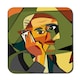 image 3 of portrait cubism art style,man calls on a phone (Coaster)