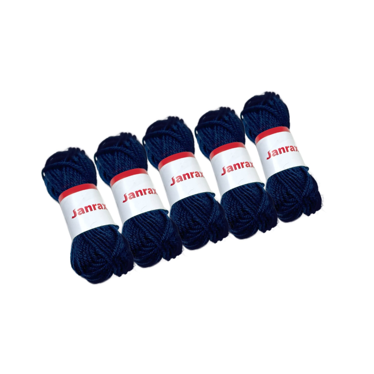 Pack of 5 Navy Blue Acrylic Yarn Rolls â 10g each, 4 Strand 8 Ply Knitting Wool