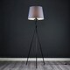 image 2 of ValueLights Camden Black Tripod Floor Lamp and Grey Tapered Shade Grey