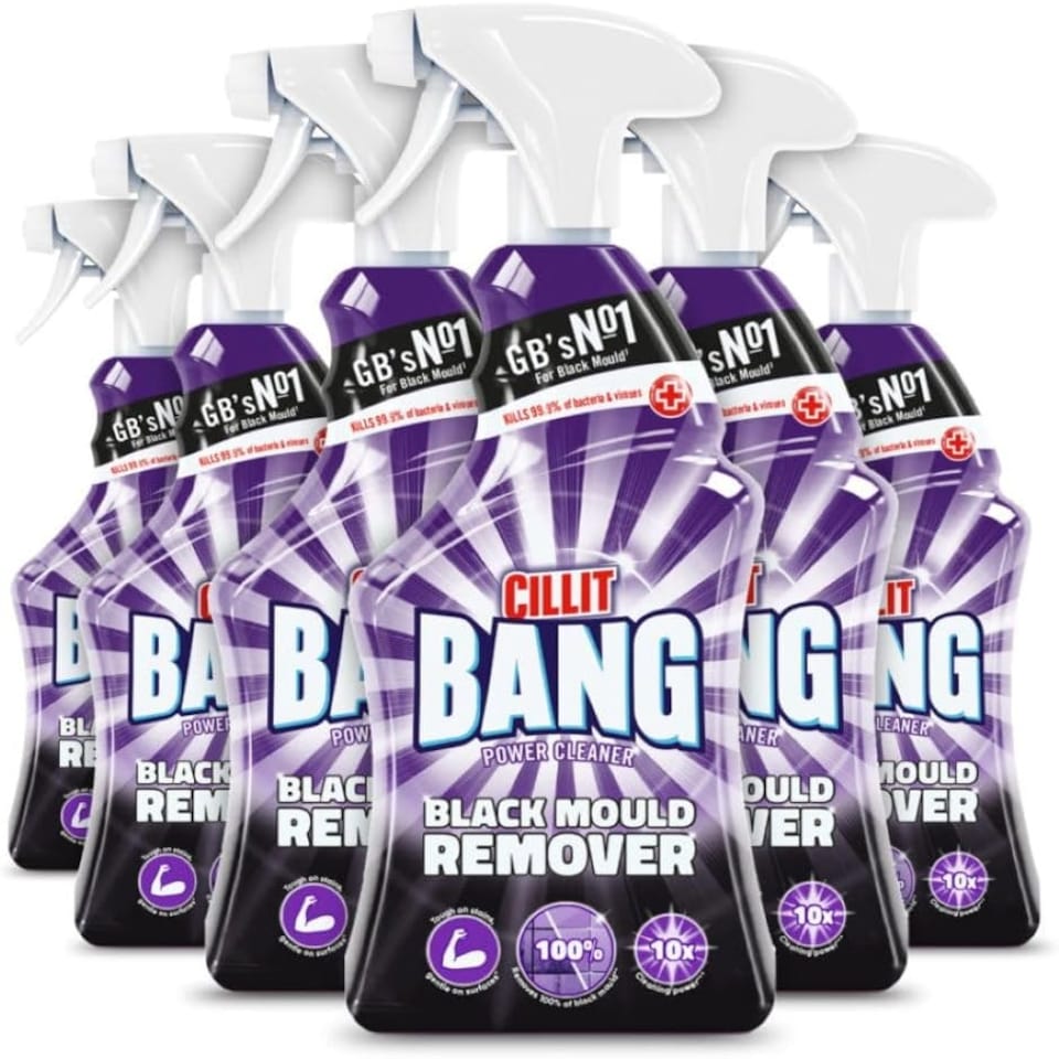 image 1 of Cillit Bang Black Mould Remover Spray I Removes Mould, Mildew & Dirt I Size: 750ml x 6