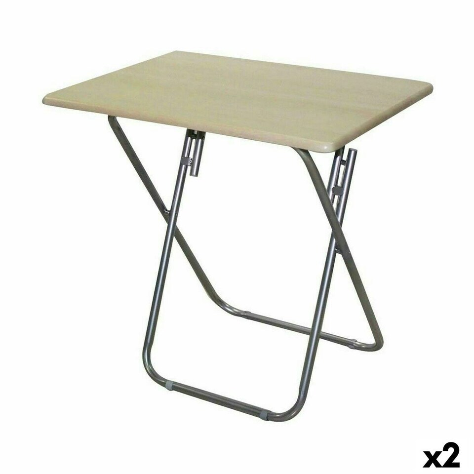 Folding Side Table Confortime Wood 75 x 52 x 73 cm (2 Units) N/A