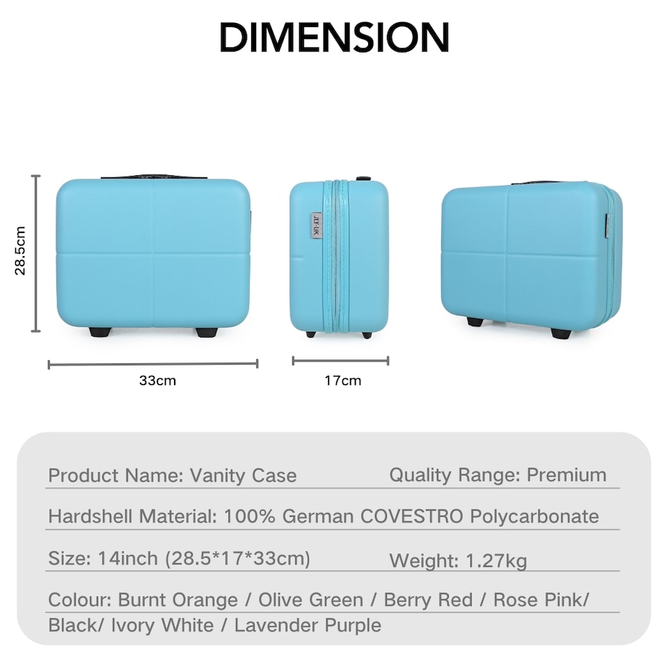 image 1 of 3 Piece Suitcase Set | Vanity Case + Cabin + Expandable Large Luggage