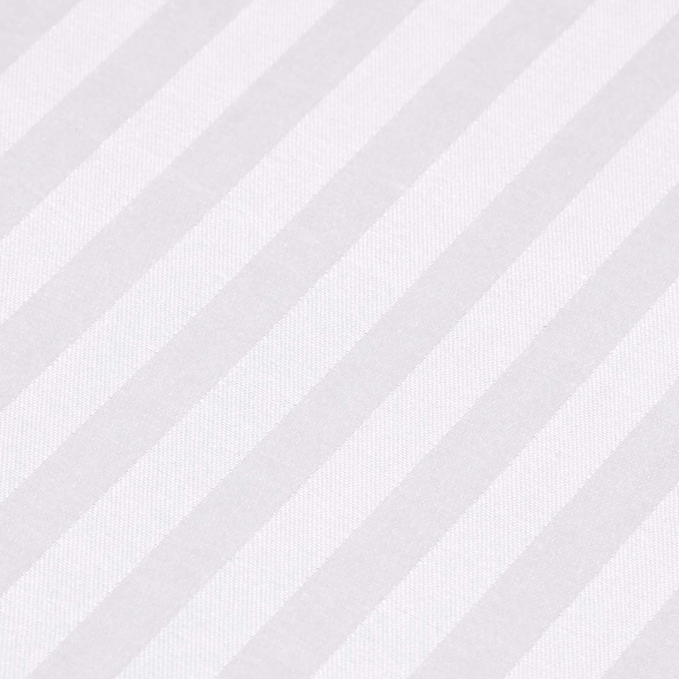 image 1 of Homescapes White Egyptian Cotton Satin Stripe Fitted Sheet 330 TC, Double | White | Double