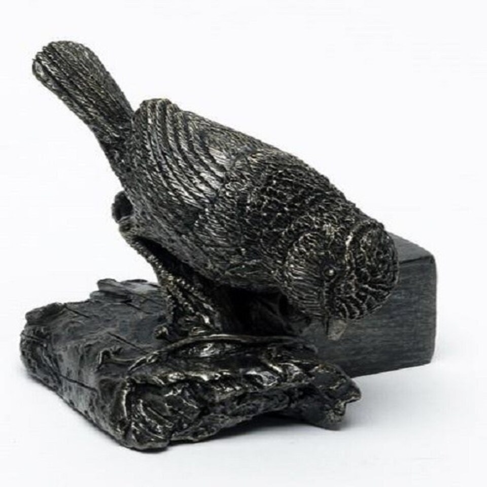 image 1 of Blue Tit On Log Plant Pot Feet - Set of 3 - L7 x W6.5 x H8 cm Brown