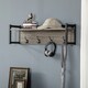 image 2 of HOMCOM Rustic Wall-Mounted Coat Rack Floating Shelf with 4 Hooks for Entryway