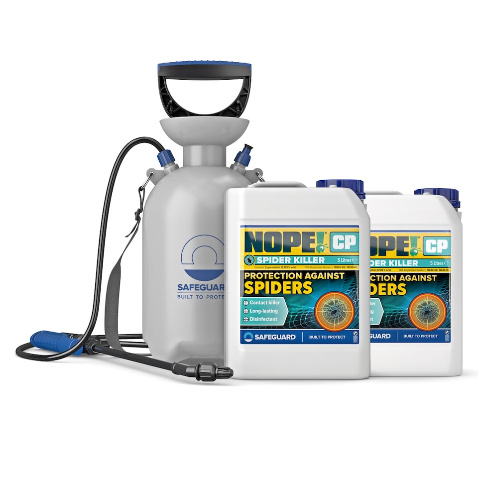 image 1 of NOPE CP Spider Killer Spray - 2 x 5 Litres and Sprayer - Contact Killer, Odourless, Non-Staining for Indoor and Outdoor