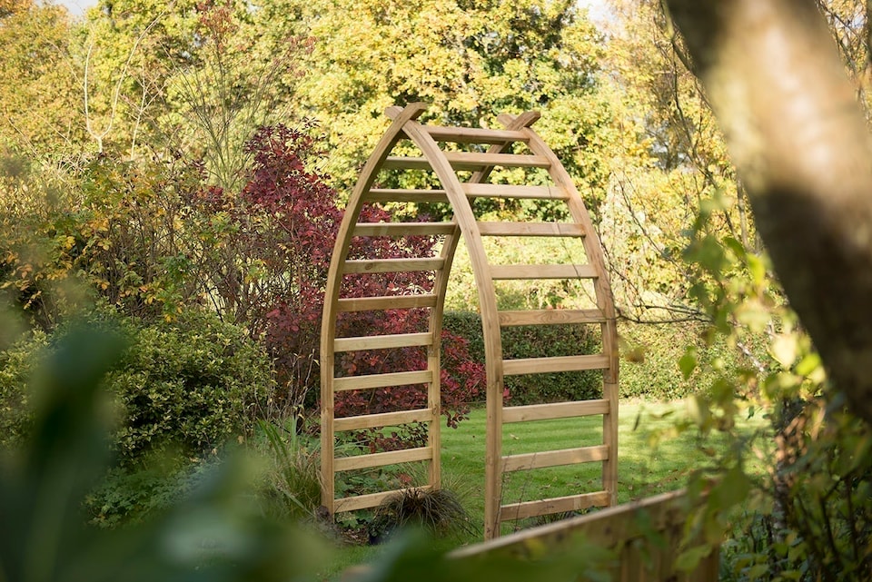 image 1 of Forest Garden Whitby Curved Wooden Garden Arch
